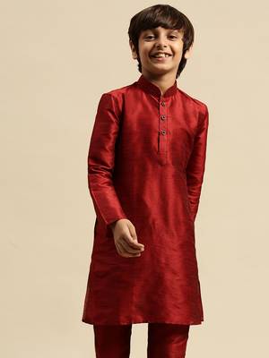 Deep Blue Art Silk Kurta For Boys 2