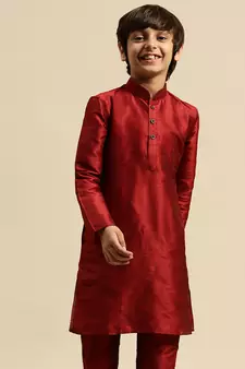 Deep Blue Art Silk Kurta For Boys