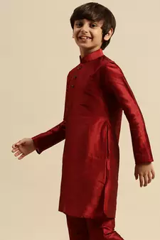 Deep Blue Art Silk Kurta For Boys