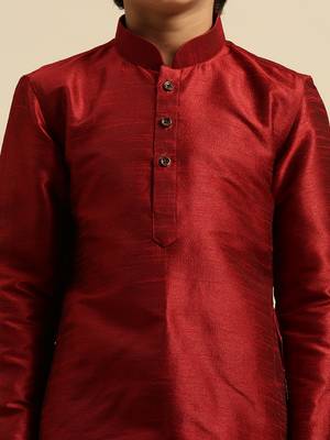 Deep Blue Art Silk Kurta For Boys 6
