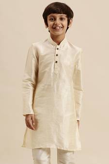 Sanwara Deep Blue Art Silk Kurta For Boys