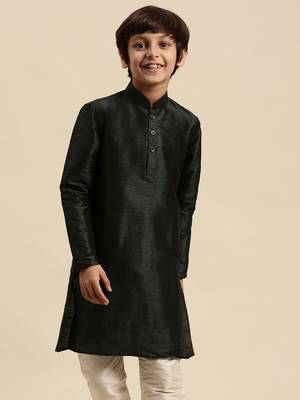 Sanwara Deep Blue Art Silk Kurta For Boys 1