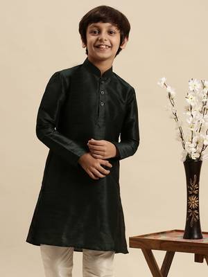 Sanwara Deep Blue Art Silk Kurta For Boys 2