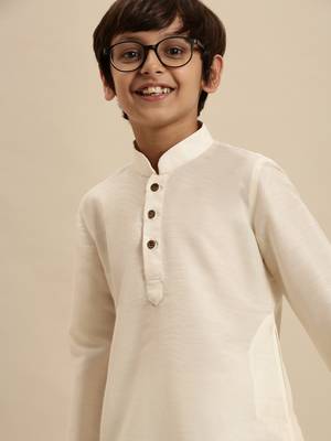 Sanwara Deep Blue Art Silk Kurta For Boys 2