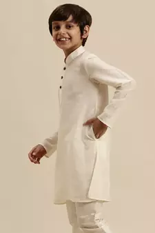 Sanwara Deep Blue Art Silk Kurta For Boys