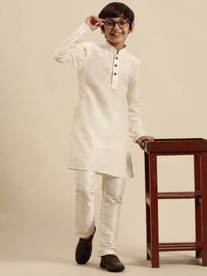 Sanwara Deep Blue Art Silk Kurta For Boys 5