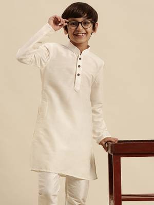 Sanwara Deep Blue Art Silk Kurta For Boys 7