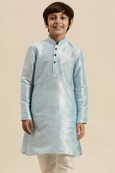 Sanwara Deep Blue Art Silk Kurta For Boys