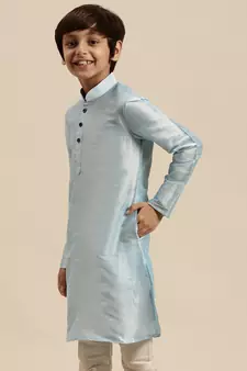Deep Blue Art Silk Kurta For Boys