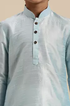 Deep Blue Art Silk Kurta For Boys