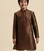 Deep Blue Art Silk Kurta For Boys