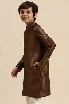 Deep Blue Art Silk Kurta For Boys
