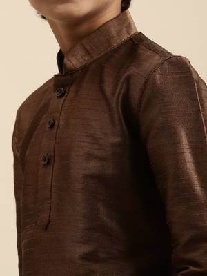 Deep Blue Art Silk Kurta For Boys 6