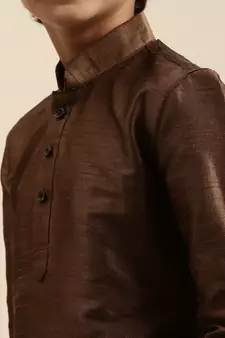 Deep Blue Art Silk Kurta For Boys