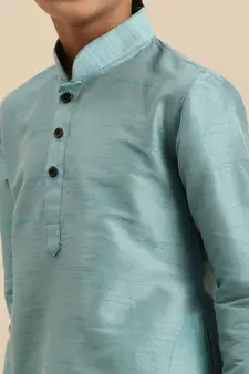 Deep Blue Art Silk Kurta For Boys
