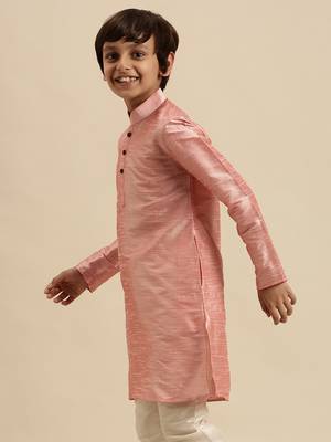 Deep Blue Art Silk Kurta For Boys 2