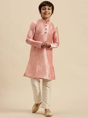 Deep Blue Art Silk Kurta For Boys 4