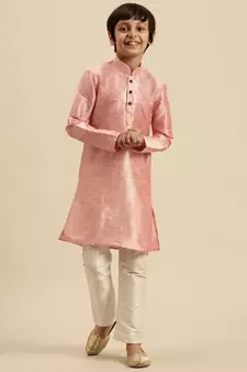 Deep Blue Art Silk Kurta For Boys