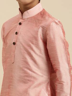 Deep Blue Art Silk Kurta For Boys 5