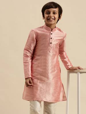 Deep Blue Art Silk Kurta For Boys 6