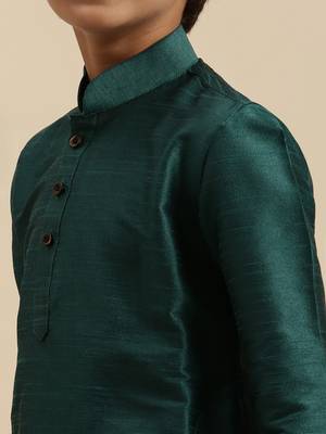 Sanwara Deep Blue Art Silk Kurta For Boys 6