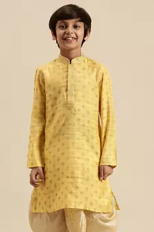 Sanwara Deep Blue Art Silk Kurta For Boys