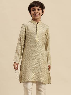 Sanwara Deep Blue Art Silk Kurta For Boys 1