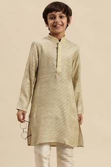 Sanwara Deep Blue Art Silk Kurta For Boys