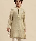 Sanwara Deep Blue Art Silk Kurta For Boys