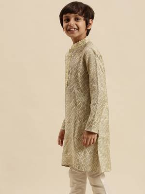 Sanwara Deep Blue Art Silk Kurta For Boys 2