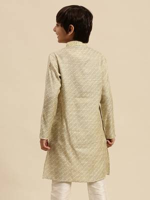 Sanwara Deep Blue Art Silk Kurta For Boys 3