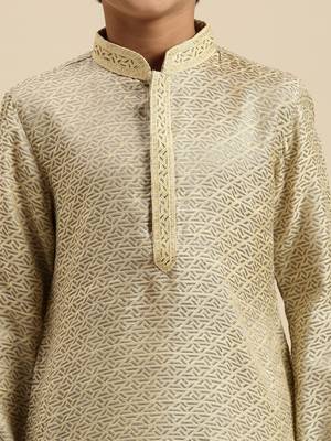 Sanwara Deep Blue Art Silk Kurta For Boys 5