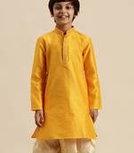 Deep Blue Art Silk Kurta For Boys