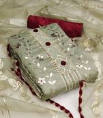 Light-olive gota chanderi silk salwar