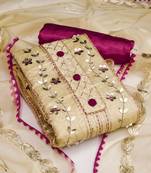 Yellow gota chanderi silk salwar