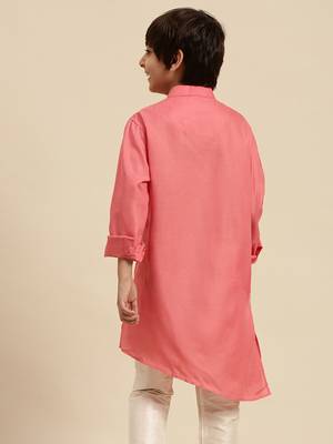 Deep Blue Art Silk Kurta For Boys 3
