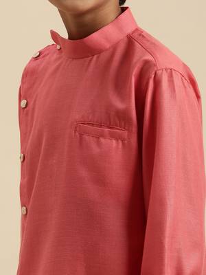 Deep Blue Art Silk Kurta For Boys 5