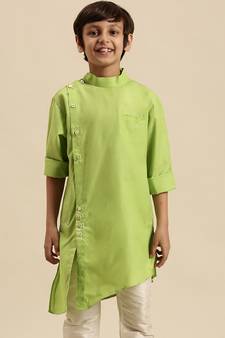 Sanwara Deep Blue Art Silk Kurta For Boys