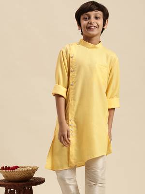 Deep Blue Art Silk Kurta For Boys 1
