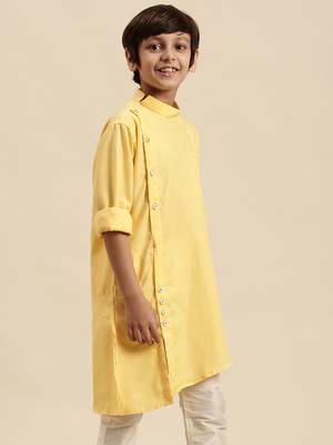 Deep Blue Art Silk Kurta For Boys 2