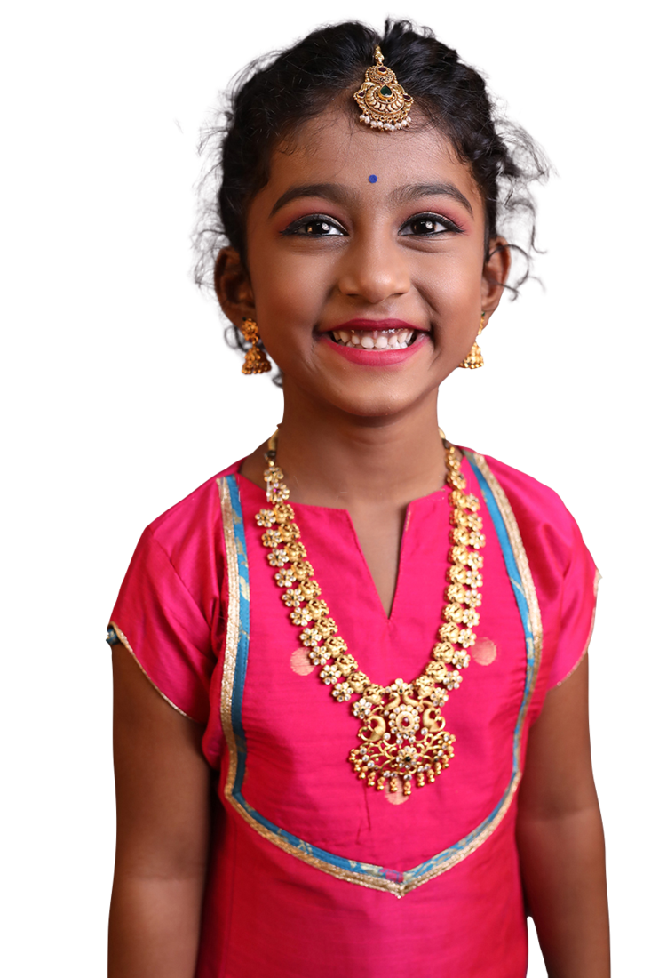 Shivangi Girls Peacock Blue Honey Suckle Pattu Pavadai