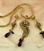 Moti Cz Pearl Stone Polki Kundun  Necklace With Earing