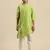 Boy's Art Silk Solid Light Green Colour Straight Kurta With Pyjama