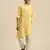 Boy's Art Silk Solid Lemon Colour Straight Kurta With Pyjama