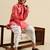 Sanwara Boy's Cotton Solid Pink Colour Pathani With Cawl