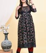  Women's Heavy Rayon Hand Work Anarkali Kurti  With Pant 