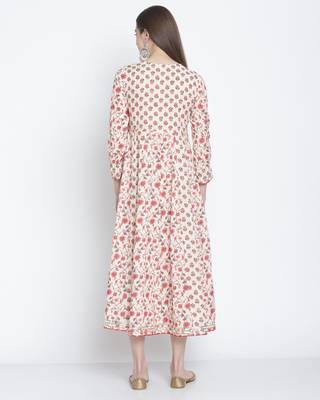 Off-white printed cotton ethnic-kurtis 2