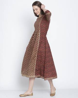 Brown Gotta Patti cotton ethnic-kurtis 3