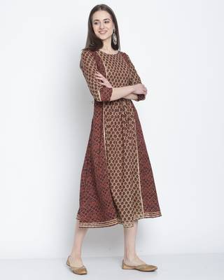 Brown Gotta Patti cotton ethnic-kurtis 4