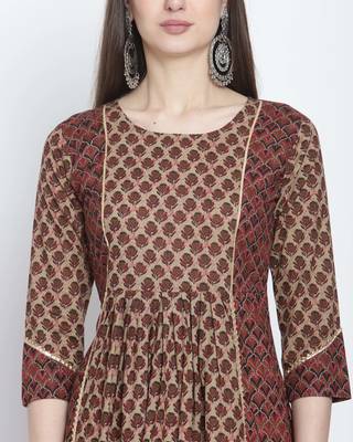 Brown Gotta Patti cotton ethnic-kurtis 5